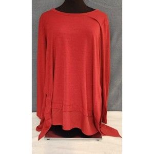 Soft Surroundings Womens Perfect Layers Tunic Top‎ Cranberry Red Stretch Sz M